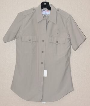 Flying Cross Women's Uniform Shirt Tan Short Sleeve Size 34
